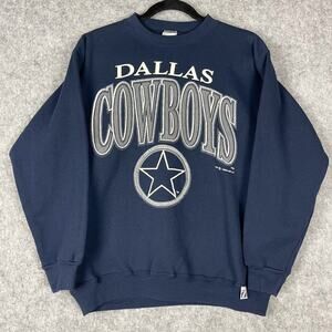 Vintage Dallas Cowboys Sweatshirt Mens Medium Blue Football Logo 7 USA Made 1992